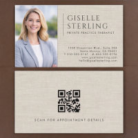 Código QR de foto de lino de terapeuta de práctica