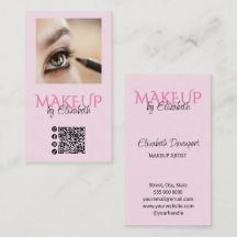 Código QR de foto de maquillaje de rosa sonrosado