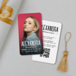 Tarjeta De Visita Código QR de foto de networking para graduados de 