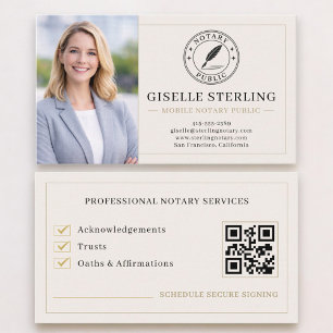 Tarjeta De Visita Código QR de foto de notario público móvil