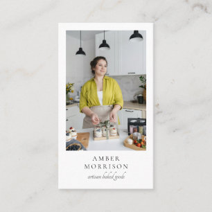 Tarjeta De Visita Código QR de foto de pastelero de panadería Baker