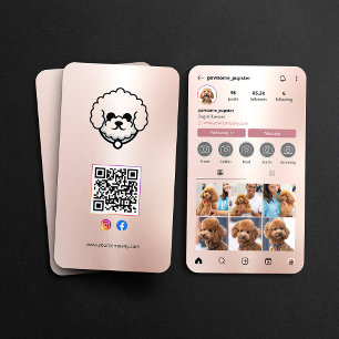 Tarjeta De Visita Código QR de foto de perfil de Instagram de perro