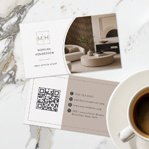 Tarjeta De Visita Código QR de foto de propiedad de agente inmobilia