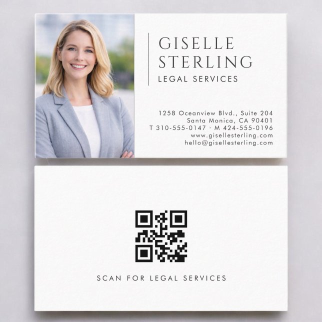 Tarjeta De Visita Código QR de foto de servicios jurídicos (Subido por el creador)