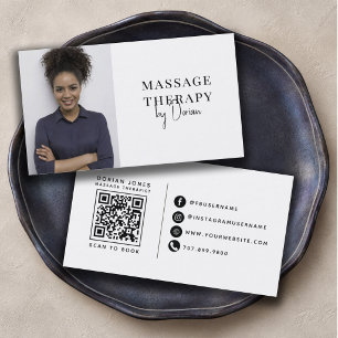 Tarjeta De Visita Código QR de Foto de Terapeuta de Masaje