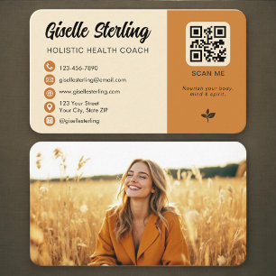 Tarjeta De Visita Código QR de Foto para Entrenador de Salud Holísti