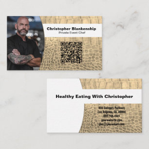 Tarjeta De Visita Código QR de foto personalizada con textura de pie