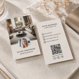 Tarjeta De Visita Código QR de Foto Personalizada para Redes Sociale
