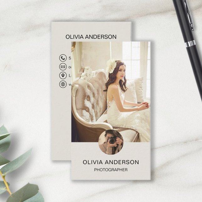 Tarjeta De Visita Código QR de Foto Personalizada para Redes Sociale (Create your own business card  by MINTIC DESIGN STUDIO)