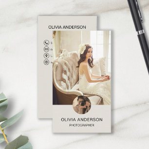 Tarjeta De Visita Código QR de Foto Personalizada Redes Sociales Fot