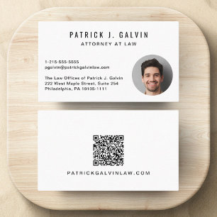 Tarjeta De Visita Código QR de Foto Profesional