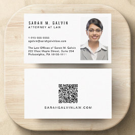 Tarjeta De Visita Código QR de Foto Profesional
