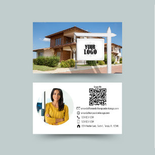 Tarjeta De Visita Código QR de foto profesional de bienes raíces
