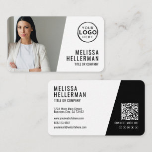 Tarjeta De Visita Código QR de foto profesional su logotipo