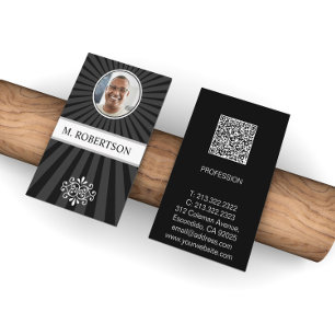 Tarjeta De Visita Código QR de foto simple elegante profesional