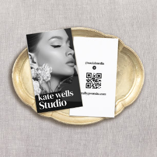 Tarjeta De Visita Código QR de foto vertical en Instagram