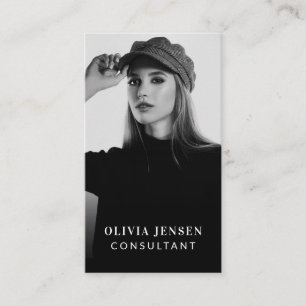 Tarjeta De Visita Código QR de fotografía comercial mínima y profesi