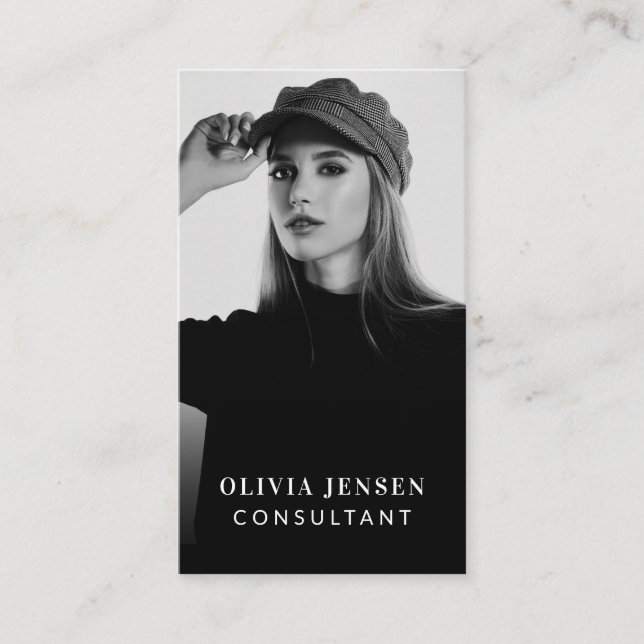 Tarjeta De Visita Código QR de fotografía comercial mínima y profesi (Anverso)