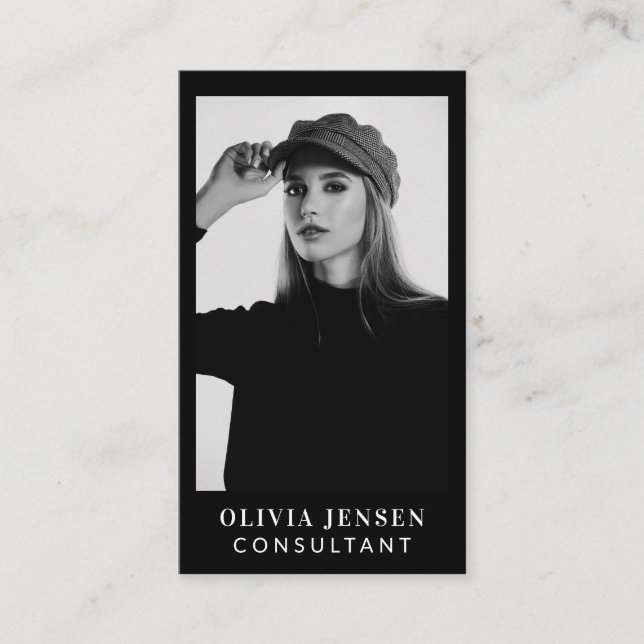 Tarjeta De Visita Código QR de fotografía comercial mínima y profesi (Anverso)