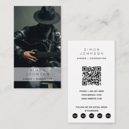 Tarjeta De Visita Código QR de fotografía de compositor musical cant