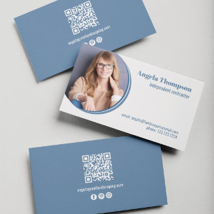 Tarjeta De Visita Código QR de fotografía empresarial moderna