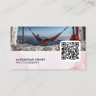 Tarjeta De Visita Código QR de fotografía   Fotógrafo fotográfico mo