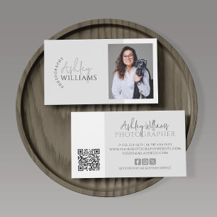 Tarjeta De Visita Código QR de fotografía mínima
