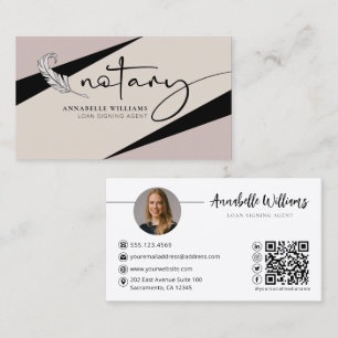 Tarjeta De Visita Código QR de fotografía notarial moderna