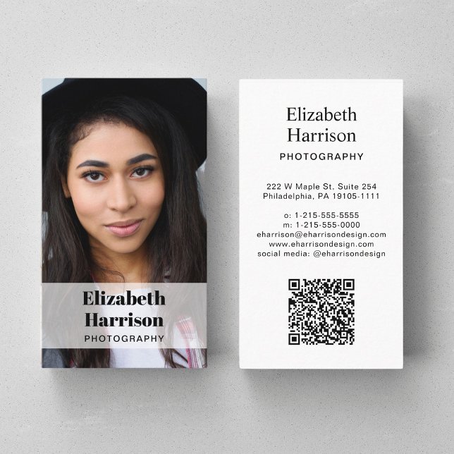 Tarjeta De Visita Código QR de fotografía profesional (Capture attention, make connections, and leave a lasting impression with our modern QR business card)