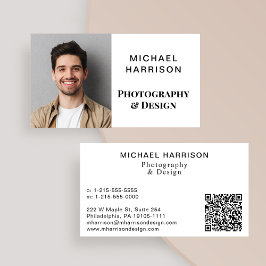 Tarjeta De Visita Código QR de fotografía profesional moderna