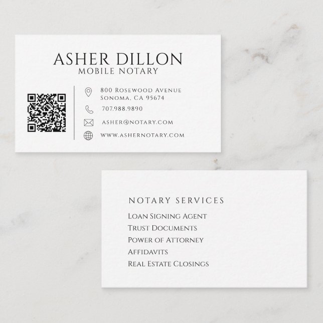 Tarjeta De Visita Código QR de Fotógrafo de Boda con Lino Falso Mode (Anverso / Reverso)