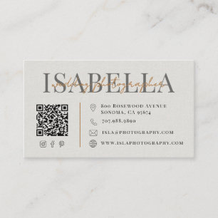 Tarjeta De Visita Código QR de Fotógrafo de Boda Moderno