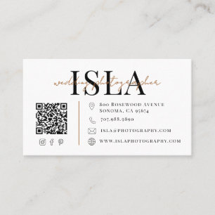 Tarjeta De Visita Código QR de Fotógrafo de Boda Moderno