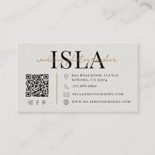 Tarjeta De Visita Código QR de Fotógrafo de Boda Moderno