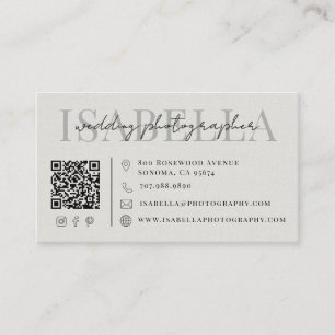 Tarjeta De Visita Código QR de Fotógrafo de Boda Moderno