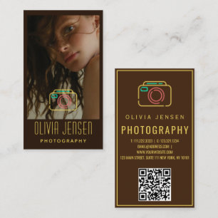 Tarjeta De Visita código qr de fotógrafo de moda fotográfico persona
