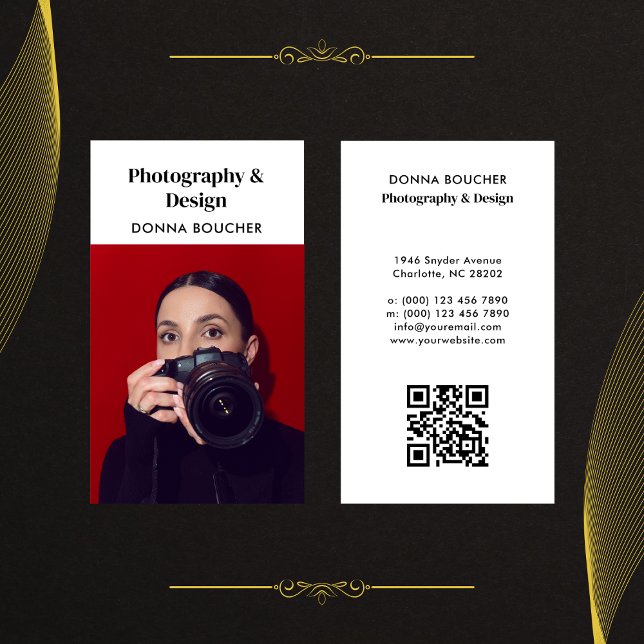 Tarjeta De Visita Código QR de Fotógrafo Simple y Profesional (Subido por el creador)