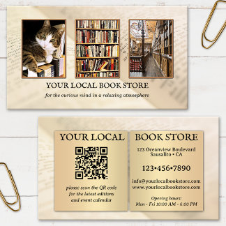 Tarjeta De Visita Código QR de fotos Libros Tienda Minorista