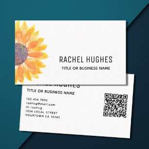 Tarjeta De Visita Código QR de girasol