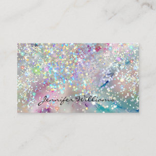 Tarjeta De Visita Código QR de Glitter Holográfico con Tinta Alcohol