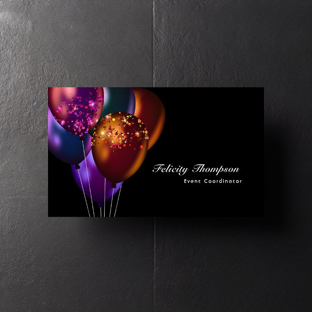 Tarjeta De Visita Código QR de globos iridiscentes oscuros para la i (Subido por el creador)