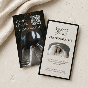 Tarjeta De Visita Código Qr de guión editorial y profesional de foto