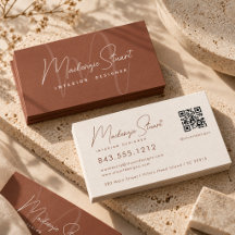 Código QR de guión Terracota Moderno Elegante