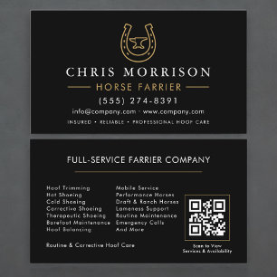 Tarjeta De Visita Código QR de Herrador de Caballos