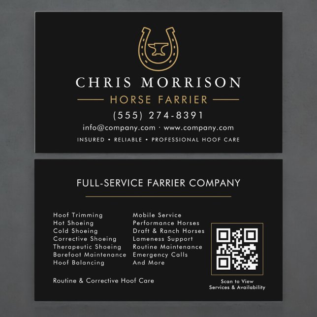 Tarjeta De Visita Código QR de Herrador de Caballos (Subido por el creador)