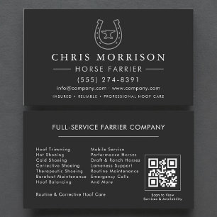 Tarjeta De Visita Código QR de herrador de herraduras