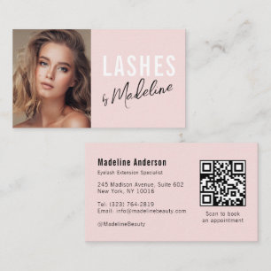 Tarjeta De Visita Código QR de icono social de escritura en rosa son