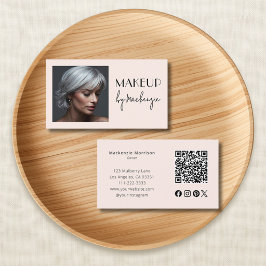 Tarjeta De Visita Código QR de icono social de escritura rosa sonroj