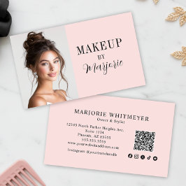 Tarjeta De Visita Código QR de icono social de escritura rosa sonroj