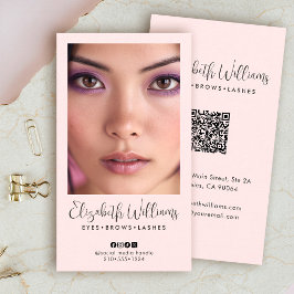 Tarjeta De Visita Código QR de icono social de escritura rosa sonroj
